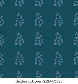 Seamless New Year and Christmas print pattern wallpaper background with decorative fir trees vector illustration winter minimalism picture	
