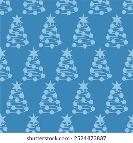 Seamless New Year and Christmas print pattern wallpaper background with decorative fir trees vector illustration winter minimalism picture	
