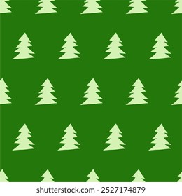 Plano de fundo de papel de parede de padrão de impressão de Natal e Ano Novo sem costura com abetos decorativos ilustração vetor inverno minimalismo imagem	
