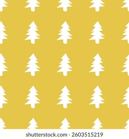 Seamless New Year and Christmas print pattern wallpaper background with decorative fir trees vector illustration winter minimalism picture	

