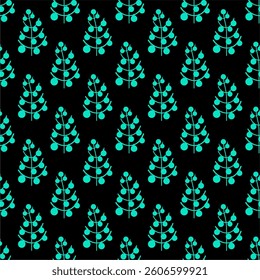 Seamless New Year and Christmas print pattern wallpaper background with decorative fir trees vector illustration winter minimalism picture	
