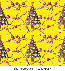 seamless New Year garlands pattern