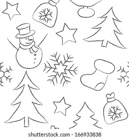 Seamless new year pattern, christmas wallpaper