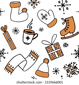 Seamless new year pattern, clothes