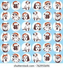 Seamless New Year pattern with dog