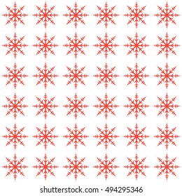 Seamless New year pattern. Snowflakes in vector. White background.
