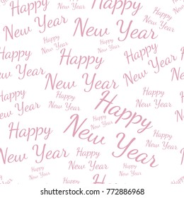 Seamless New Year pattern with text. Simple Christmas background. Vector illustration in eps 10.