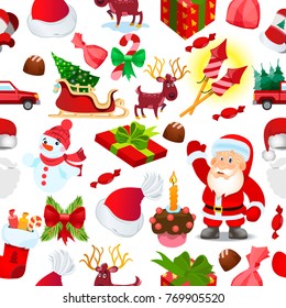 Seamless New Year s pattern. Christmas background for packing paper.