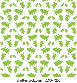 Seamless New Year Tree Pattern. Christmas Background. Decorative holiday design template. Vector Illustration. Green and white colors.