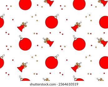 Año Nuevo sin costura, patrón navideño de juguetes rojos para el árbol de Navidad