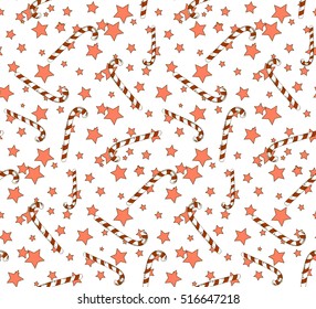 seamless New Year's sample from stars and lollipops