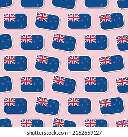 Seamless New zealand flag in flat style pattern