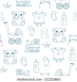 Seamless newborn pattern. Can be used for wallpaper, pattern fills, web page background.