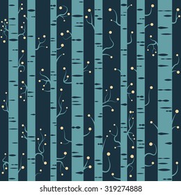 seamless night tree vector background pattern