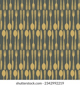 Seamless Noble Plate kitchen Cutlery Pattern - wallpaper Background