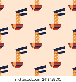 seamless noodle japanese pattern, contemporary style