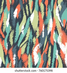 Seamless nordic pattern. Ethnic abstract background with brushstrokes. Chaotic multi-colored smears and stains. Endless vector design for texture, wallpaper, textile, wrapping paper, card, print.