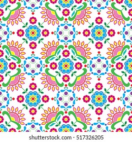 Seamless Norwegian traditional folk art Bunad pattern - Rosemaling style embroidery