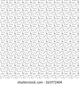 seamless note background pattern in black and white