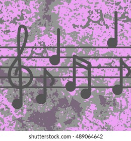 seamless notes on pink camouflage background 