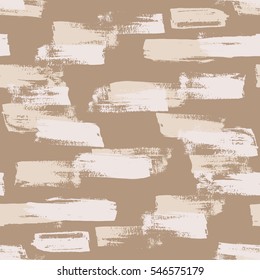 Seamless nude vector handmade abstract brush strokes background. Ink grunge pattern