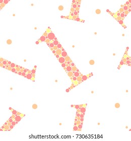 seamless number one from colorful polka dot with polka dot  pattern on white background