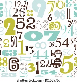Seamless Numbers background in retro vintage style
