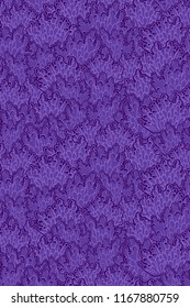 Seamless ocean violet corals vector pattern with repeated polyps or sea weed. Aquatic underwater sketchy colorful ornament. Doodle purple coral reef print for textile, paper design, backgrounds.