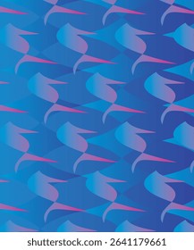Seamless ocean-inspired pattern in soft blue and pink tones, featuring abstract waves, sea elements, and a dreamy underwater aesthetic. Perfect for summer-themed designs, beachwear prints.