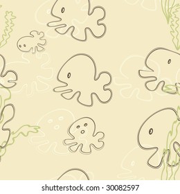 seamless octopus pattern. vector illustration