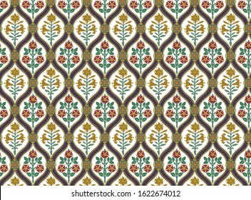 seamless ogee repeat pattern vector
