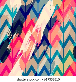 seamless oil painting vector illustration. abstract brushstroke background, colorful pattern