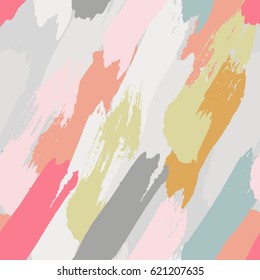 seamless oil painting vector illustration. abstract brushstroke background, colorful patter