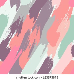 seamless oil painting vector illustration. abstract brushstroke background, colorful patter