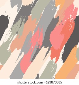 seamless oil painting vector illustration. abstract brushstroke background, colorful patter