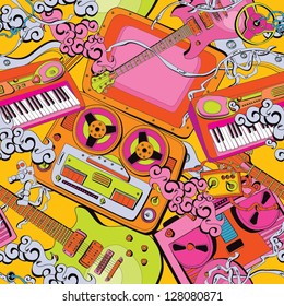 Seamless old school music pattern