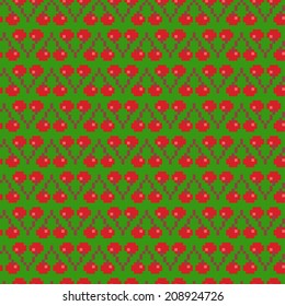 Seamless old-school pixel pattern with berries