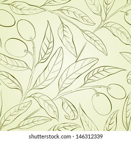 Seamless olive background. Vector illustration.