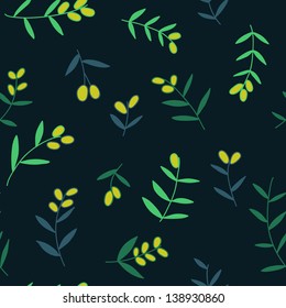 Seamless olive branch background
