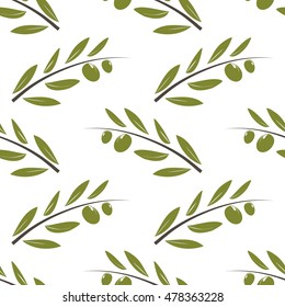 Seamless olive bunch fabric pattern. Pastel colors seamless background with olive branches