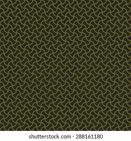 Seamless olive green arc based geometric pattern vector