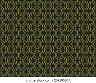 Seamless olive green art deco pattern vector