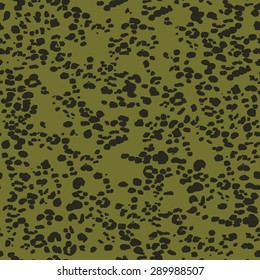 Seamless olive green leopard spots pattern vector