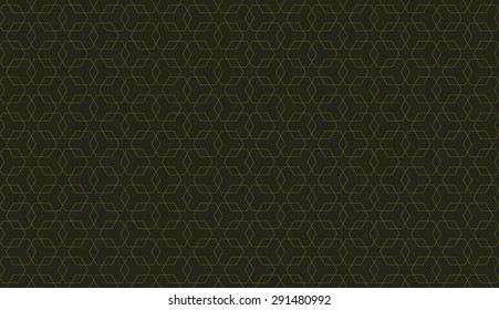 Seamless olive green overlapping hexagons pattern vector