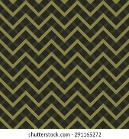 Seamless olive green overlaying zigzag pattern vector