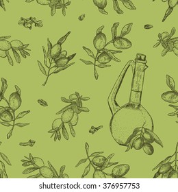 Seamless olive oil pattern