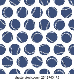 Seamless One Color Pattern of Baseball Balls