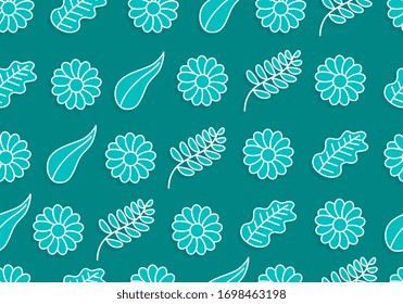 seamless one color textile template. tropical plant vector background