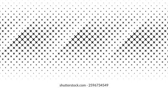 Seamless in one direction Halftone optical effect Rounded crosses