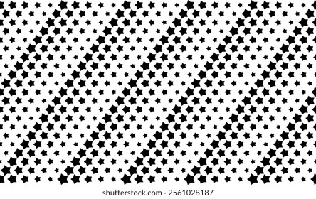 Seamless in one direction .Ribbon with disappearing stars